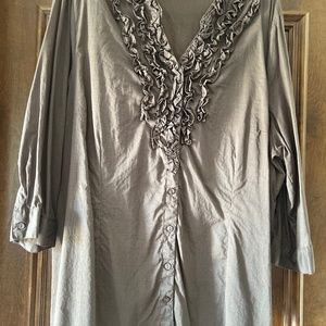 PRETTY! DENIM & COMPANY - SIZE 2XL -  SPRING / SUMMER LIGHTWEIGHT CHARCOAL BROWN